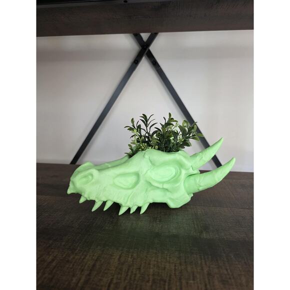 Deathroot Glow-in-the-Dark Skull Planter Altar Bowl for Plants, Candy, Trinkets - Picture 2 of 8